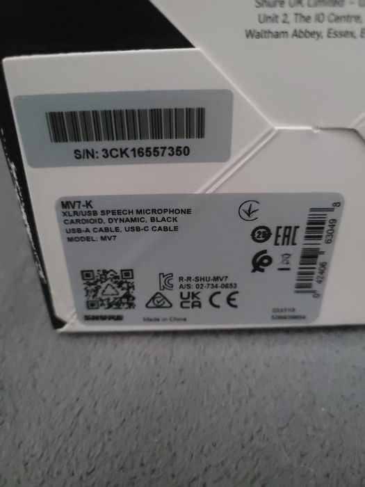 Mikrofon Shure MV7-K - kompletny zestaw w 100% sprawny USB/XLR