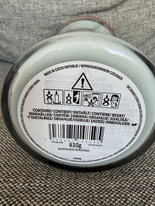 Свічка Woodwick Sagewood & Seagrass Evergreen Cashmere 610g велика