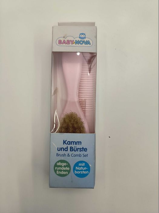 Детская расческа и щетка с натуральной щетиной для девочки Baby-Nova