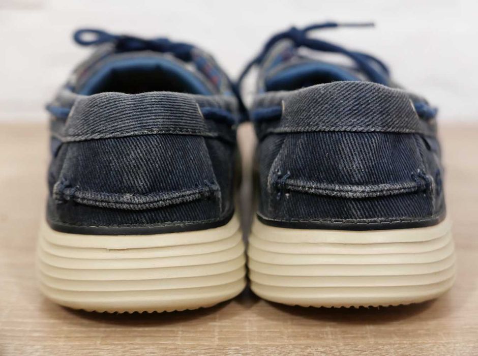 Skechers buty mokasyny jeansowe granatowe lekkie wygodne 42