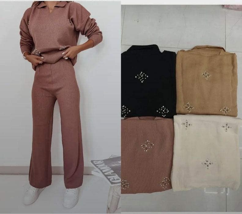 Komplet damski dzianinowy