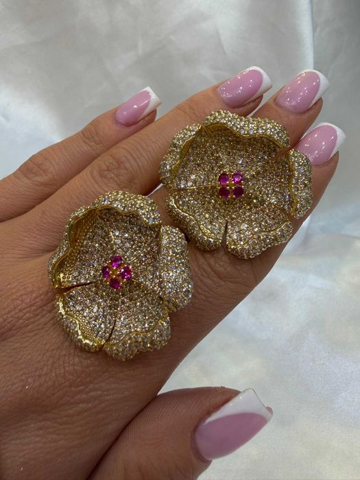 Komplet wisiorek i kolczyki z diamentami naturalnymi 24.57 CT
