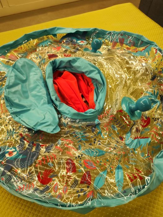 Boia Insuflável de Piscina com assento e pegas para Bebé de 7-15 kg