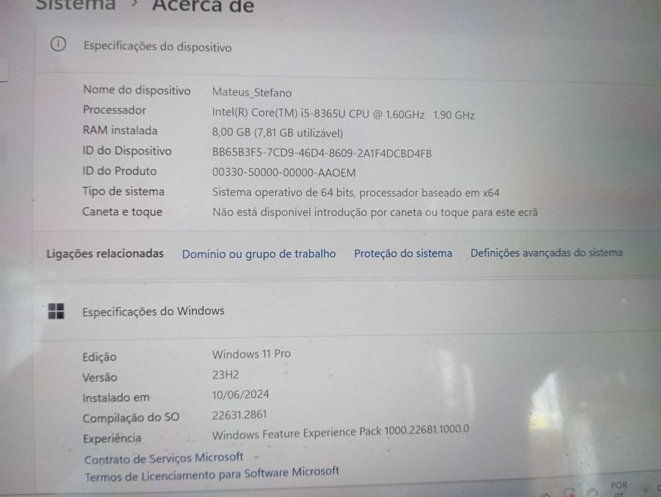 Portátil HP ELITE BOOK 840G6 1 mês de uso