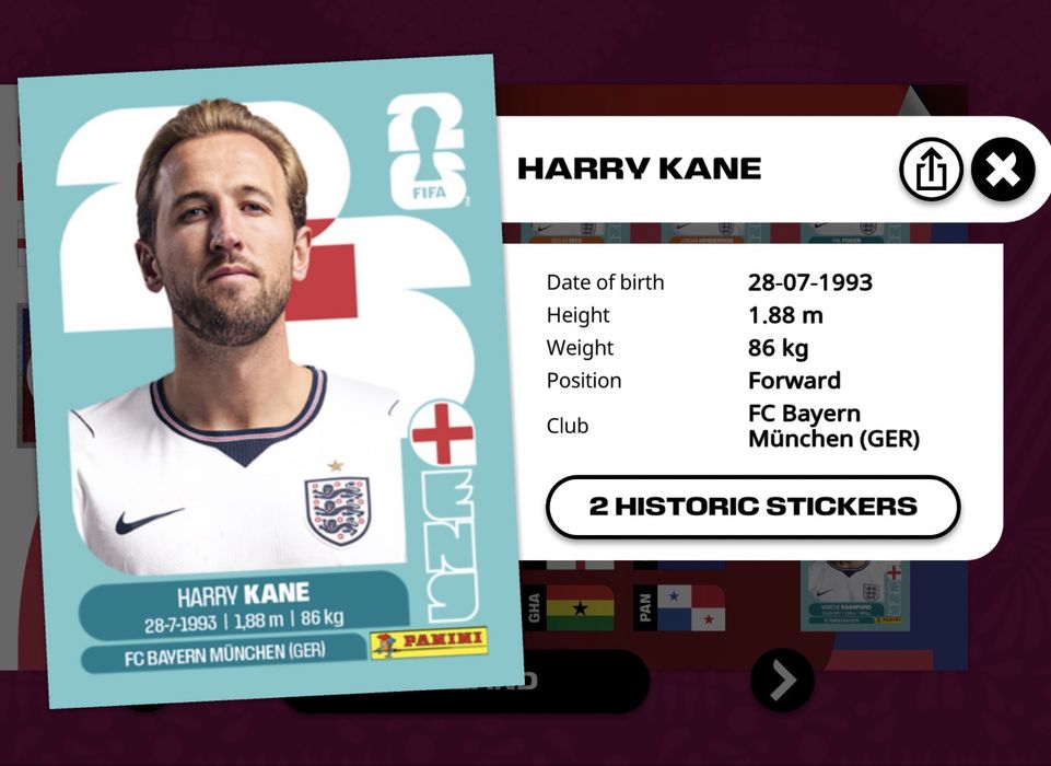 Цифрові стікери Panini World Cup 2026 (Messi, Cristiano Ronaldo, Mbappe Kane Salah Halland Yamal та інші)