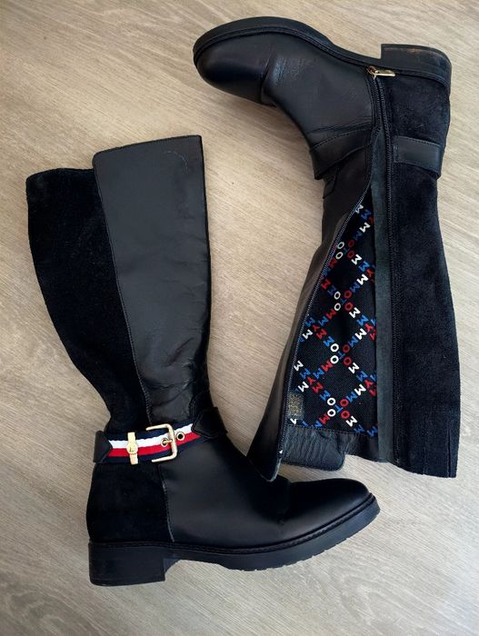 Kozaki Tommy Hilfiger 39 czarne skóra naturalna