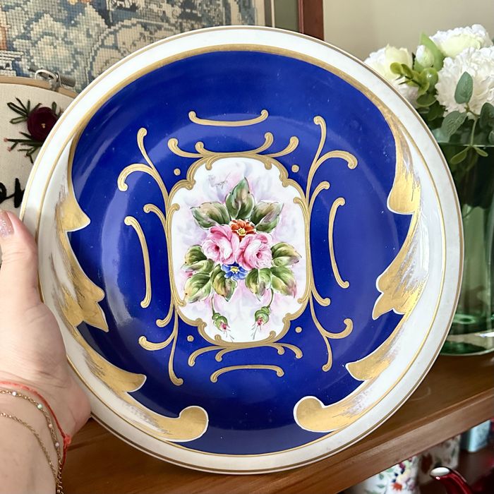 Prato porcelana Manufactura pintado à mao