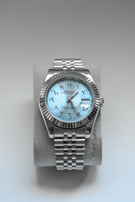 Zegarek Custom Mod Arabic Ice Blue Seiko Mod