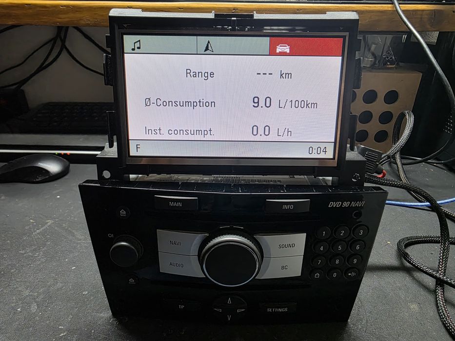 Conjunto ecrã Cid 3 linhas / Rádio Dvd90 Navi Opel Astra H