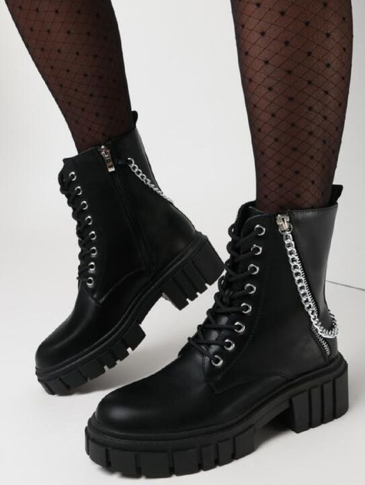 Czarna buty botki damskie 39