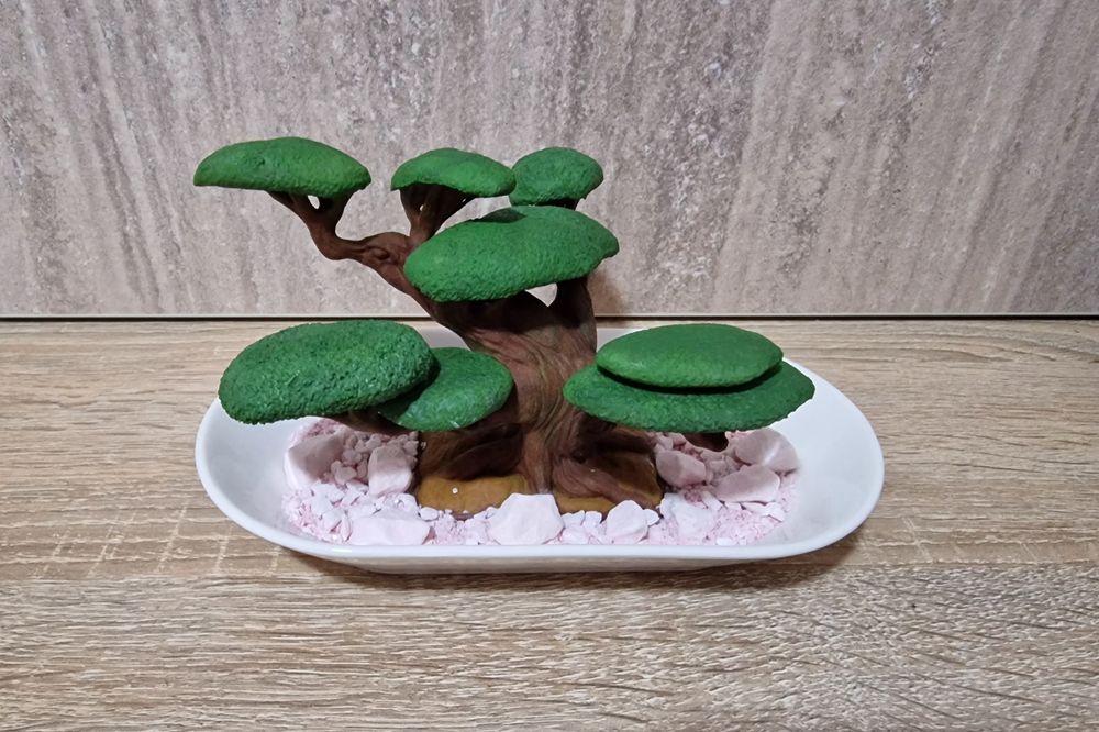 Drzewko Bonsai wydruk żywiczny ręcznie malowany ozdoba roślina prezent