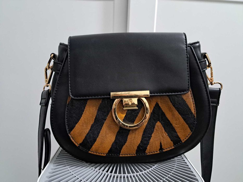 Torebka mała czarna Reserved z brązem + mini czarna torebka gratis