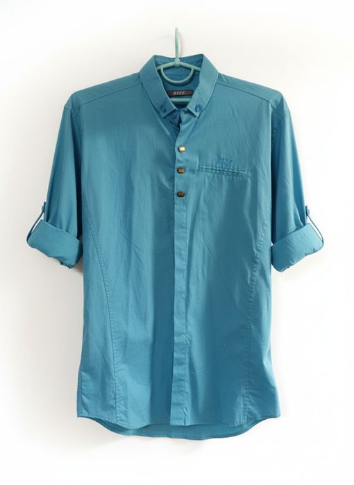 Стильна чоловіча сорочка Bizz | Бірюзова | Розмір L