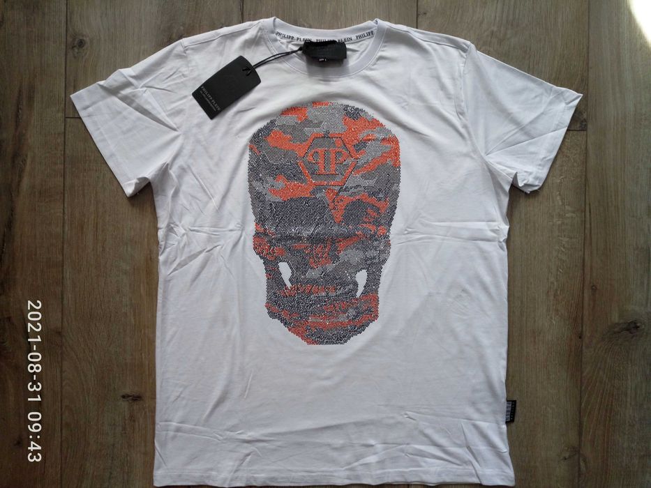 Футболка Philipp Plein Homme белого цвета, XXL р. 56-58, с черепом