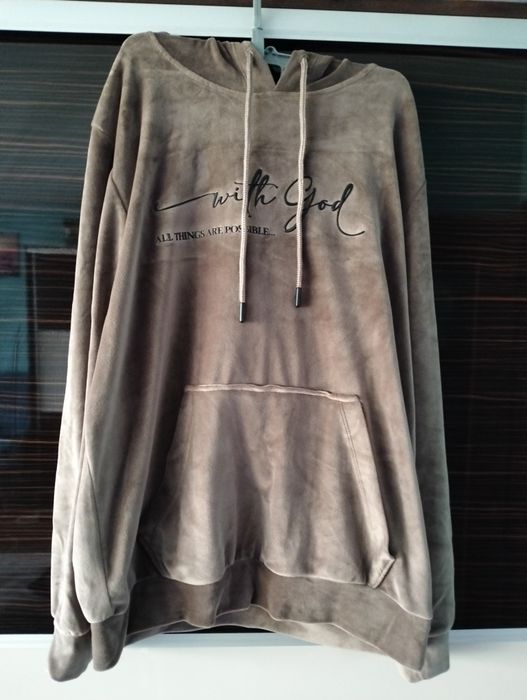 Bluza welurowa śliczna brąz L