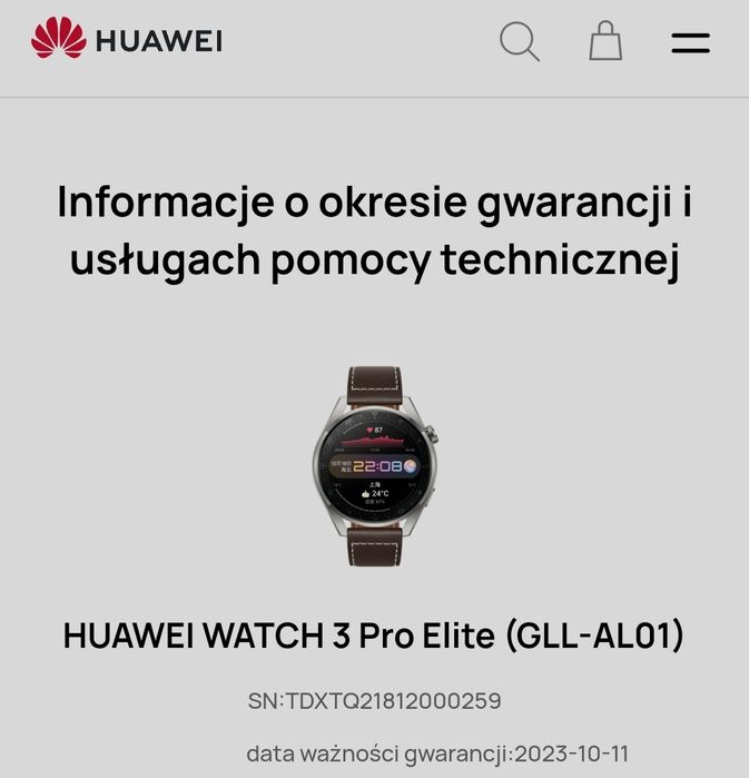 Smartwatch HUAWEI 3 PRO elite GLL-AL01 TYTAN zegarek Warszawa Ursynów ...
