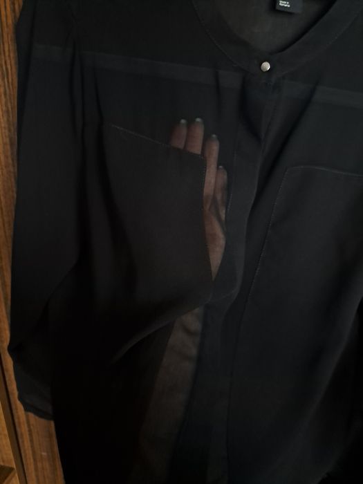Czarna koszula mgiełka h&m
