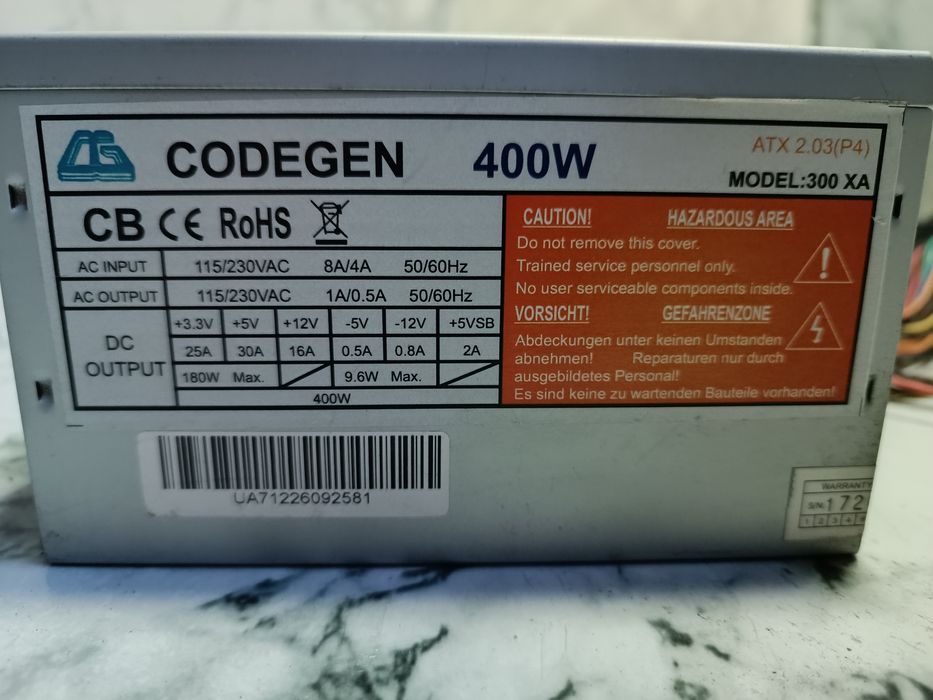 CODEGEN 400W ATX 2.03(P4)