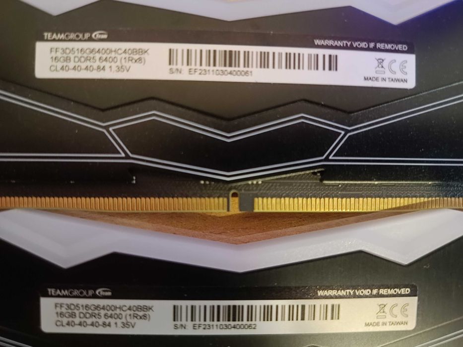 DDR5-6400 T-Force Delta RGB 32gb (2*16) 1.35v на гар.