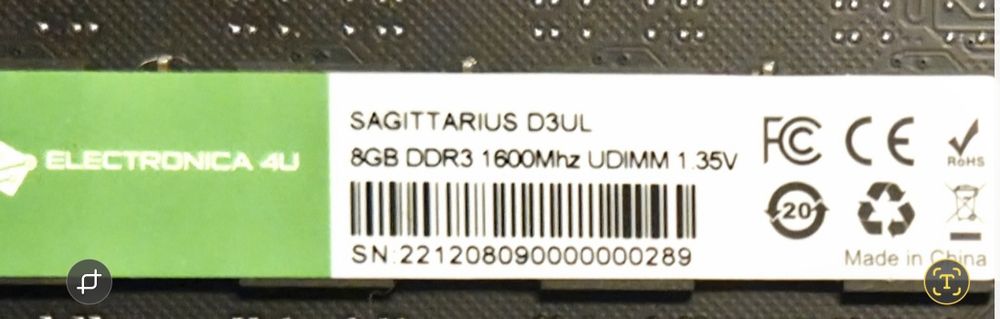 Pamięći RAM 8 GB DDR3L 1600 MHz UDIMM