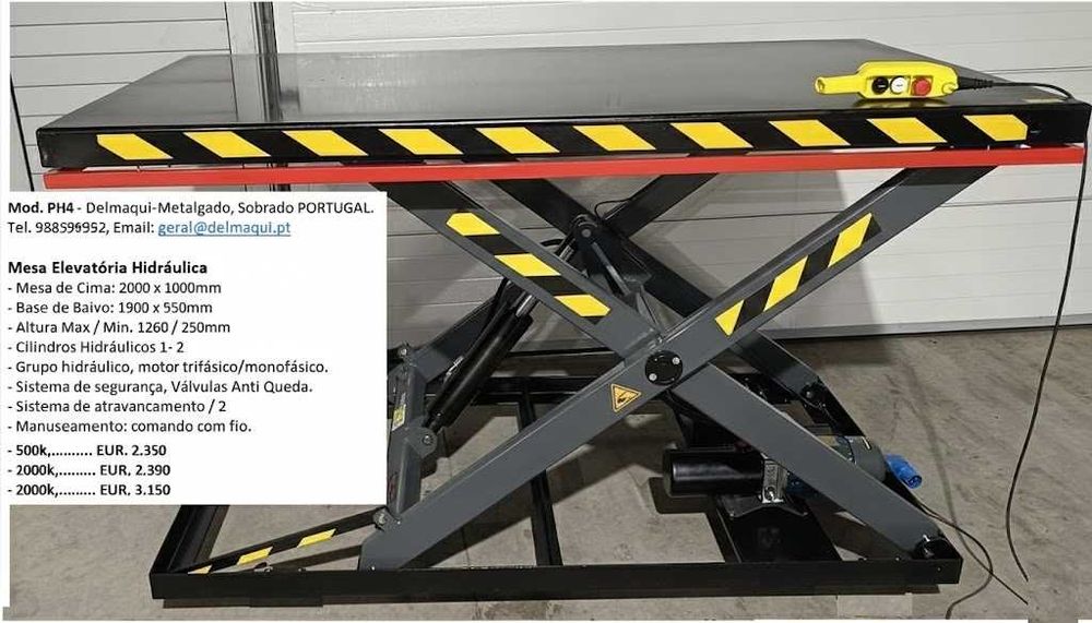 Mesas elevatórias plataformas