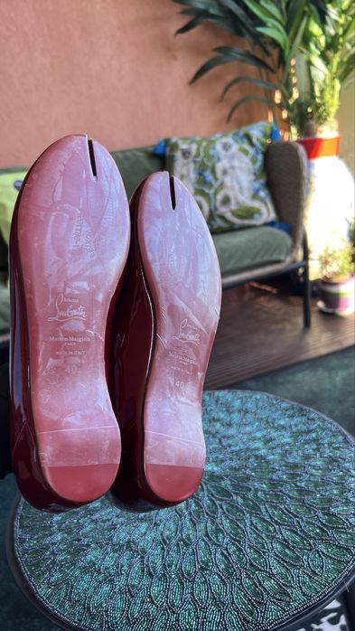 Christian Louboutin Maison Margiela 25,5 Таби балетки бордовые, лаквые
