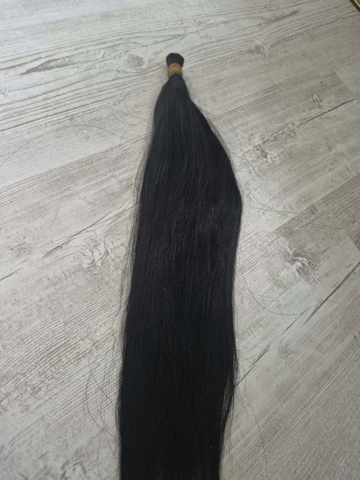 czarne włosy naturalne 55cm 100g