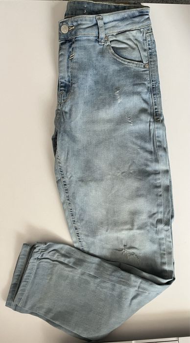 Spodnie damskie jeansowe denim Reserved 38 przetarcia skinny