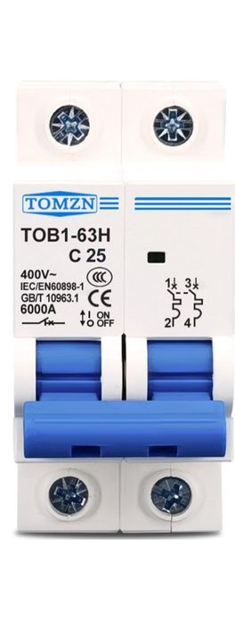 Автоматичний вимикач змінного струму 16A , 25А  і ДІФ 32А , 63А TOMZN.
