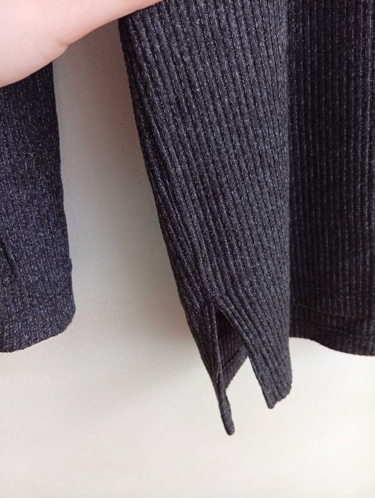 Melanżowy sweter z golfem w prążek oversize damski