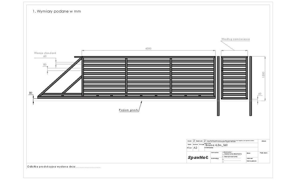 Brama przesuwna 4m/5m NOWOCZESNA poziome profile PRODUCENT