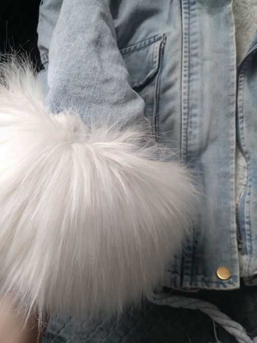 Piękna kurtka katana jeansowa z kapturem 3w1