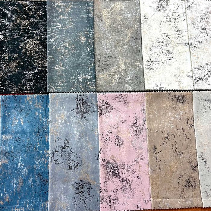 Materiał Tkanina Na Zasłony Niebieski Błękit Złoto Srebro Welwet 280cm