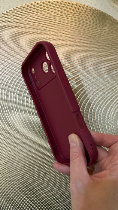 Capa protetora para 17 Pro Max, silicone, vinho nova