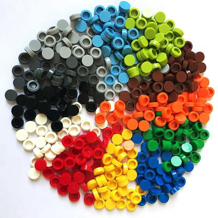 Lego Flat Tile Round 1x1, ok. 400 szt. Zielony