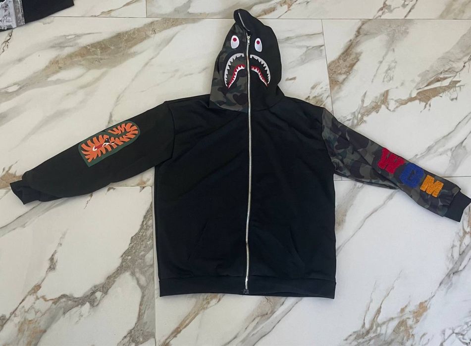 BAPE Чорна ZIP-кофта з капішоном