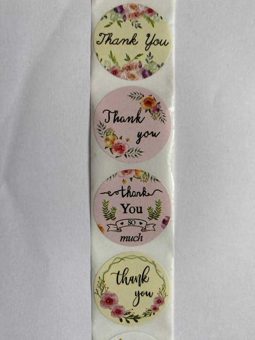 Наклейки стікери Thank you 2.5 см 100 шт