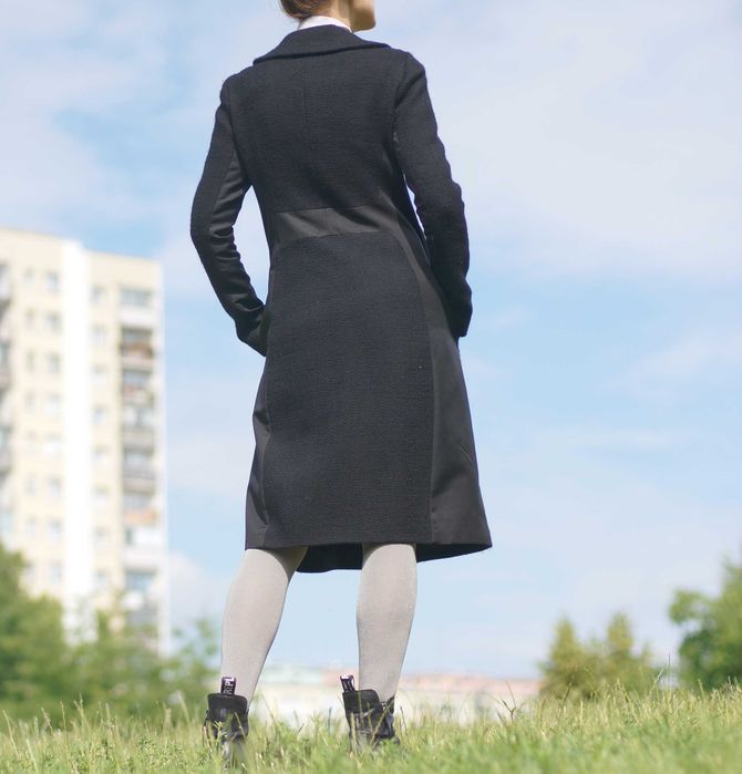 płaszcz wełniany Giambattista Valli xs czarny midi