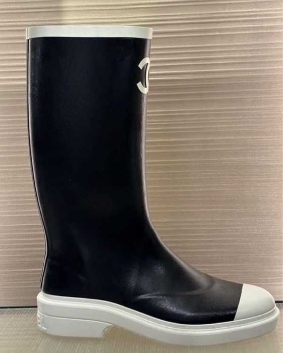 Сапоги резиновые розовые Chanel Шанель 38,39