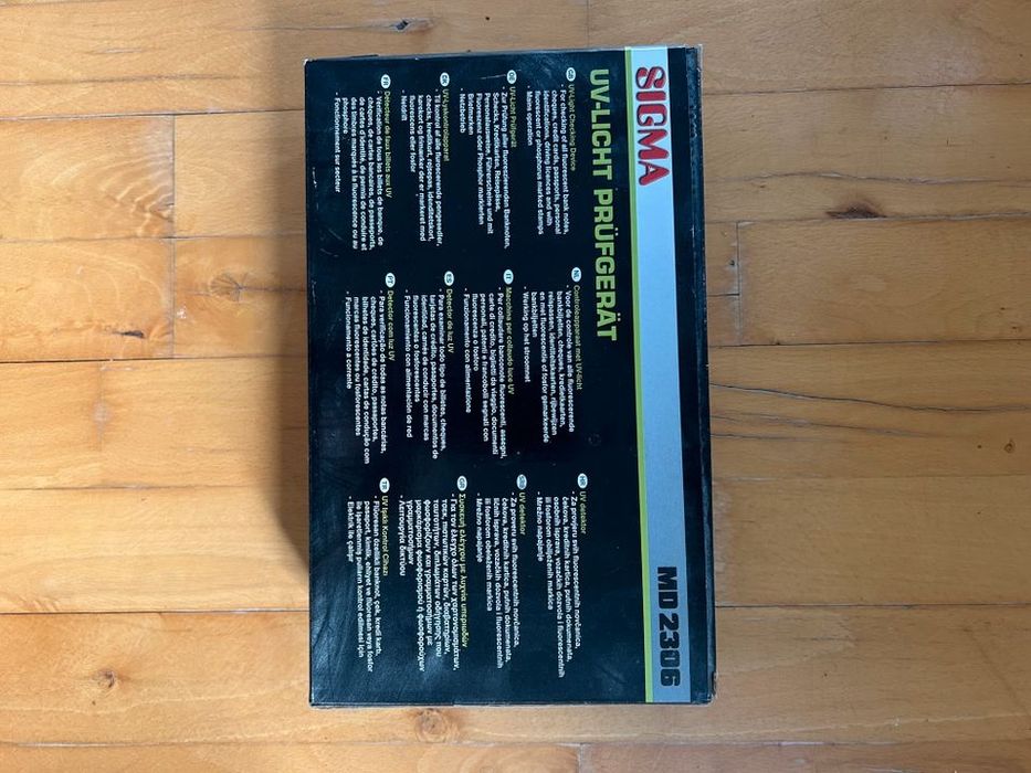 Tester lampa UV do banknotów SIGMA MD 2306 w pełni sprawny w pudełku.