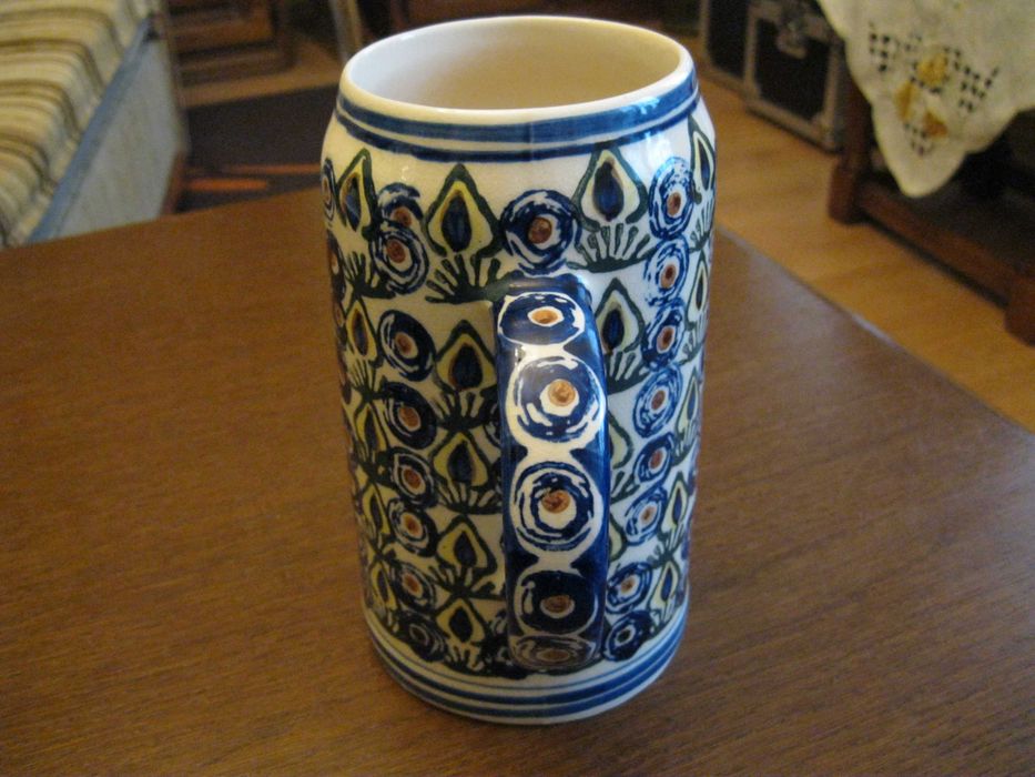 Ceramiczny kufel, Bolesławiec, wielki, ręczna praca, idealny.