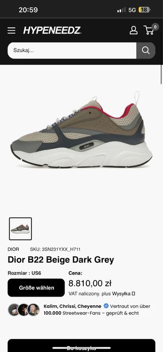 Buty meske Dior B22 Beige 44 Nowe