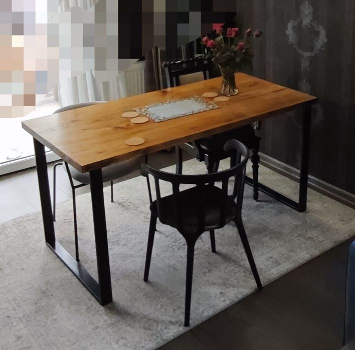 Nogi do stołu 2 szt. loft industrial czarny metalowe wys. 75 cm