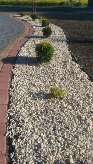 Kamień naturalny grys biały krem Biała Marianna do ogrodu ozdobny głaz