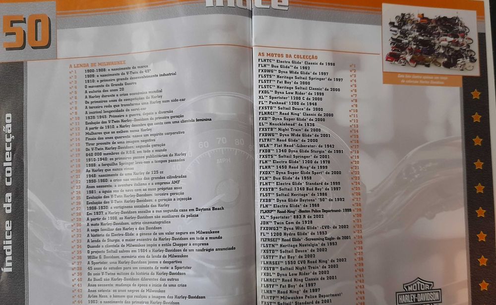 HARLEY DAVIDSON – 50 Modelos, Móvel Expositor e Livro (600 páginas)