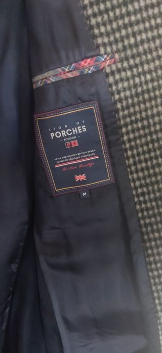 Sobretudo Axadrezado lã merino Lion of Porsches M