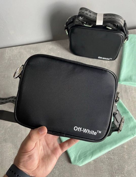 Off-White Camera сумка чорна нейлонова chrome palm heron чоловіча