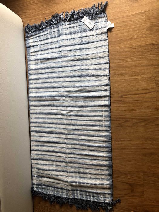 Tapete branco e azul 120x60 cm (NOVO) em algodão