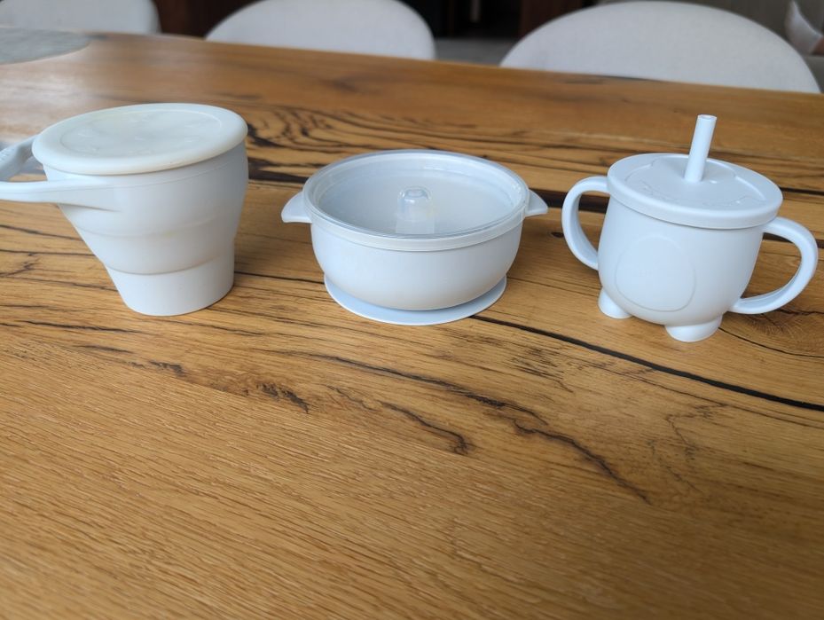 Набір для прикорму: стакан для снеков, тарілка, поїльник, ложка