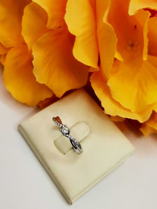 Pierścionek z brylantami, 14 k białe złoto, Diament, Piotrkowska 76